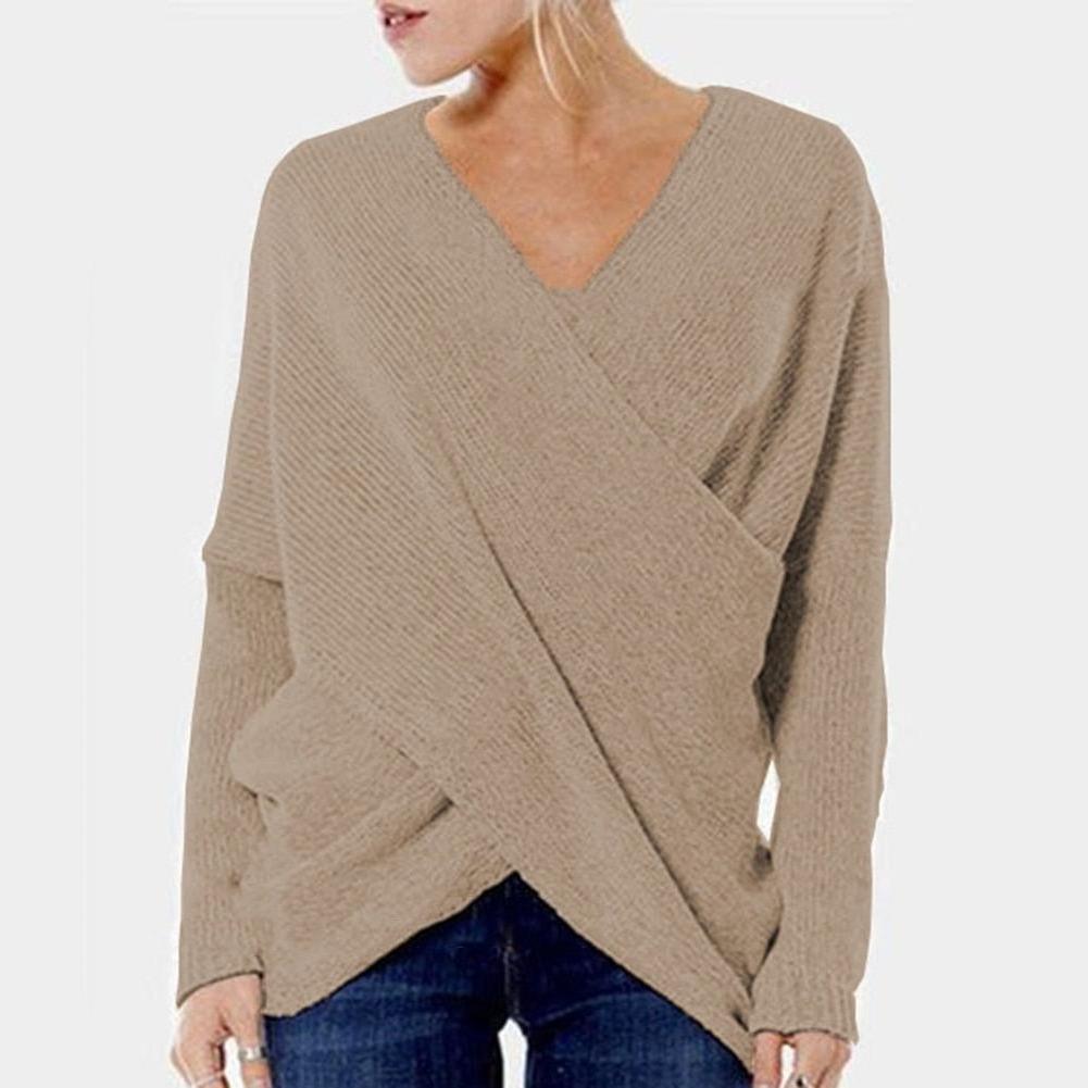 Aria - Jersey de mujer cruzado con cuello en V profundo