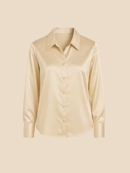Sofía - Blusa satinada de mujer con botones frontales