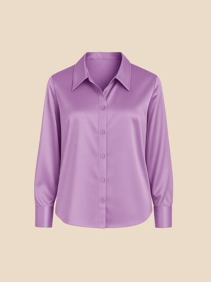 Sofía - Blusa satinada de mujer con botones frontales