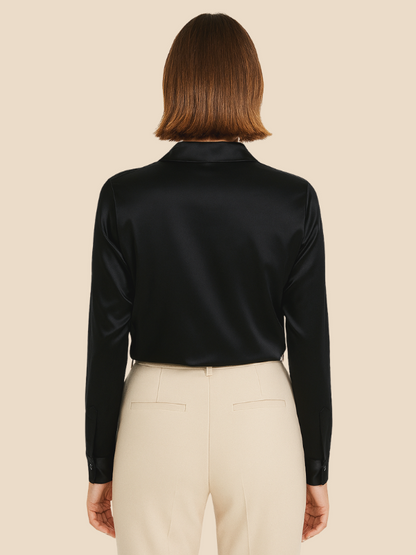 Sofía - Blusa satinada de mujer con botones frontales
