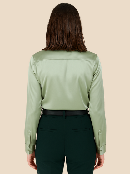 Sofía - Blusa satinada de mujer con botones frontales