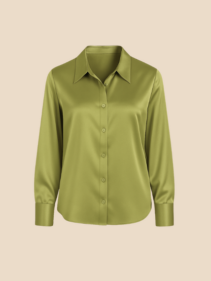 Sofía - Blusa satinada de mujer con botones frontales