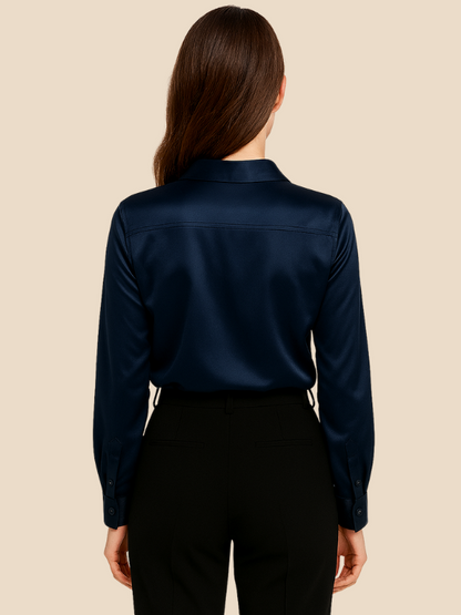 Sofía - Blusa satinada de mujer con botones frontales