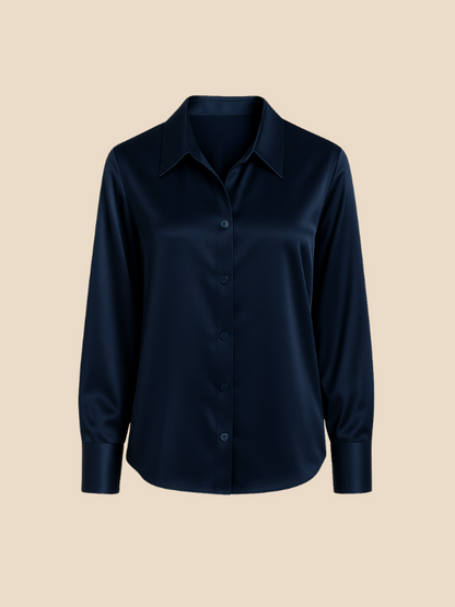 Sofía - Blusa satinada de mujer con botones frontales