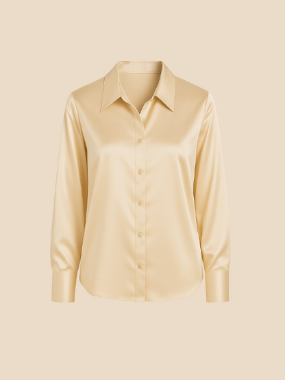Sofía - Blusa satinada de mujer con botones frontales