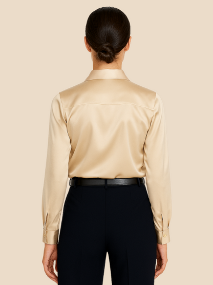 Sofía - Blusa satinada de mujer con botones frontales