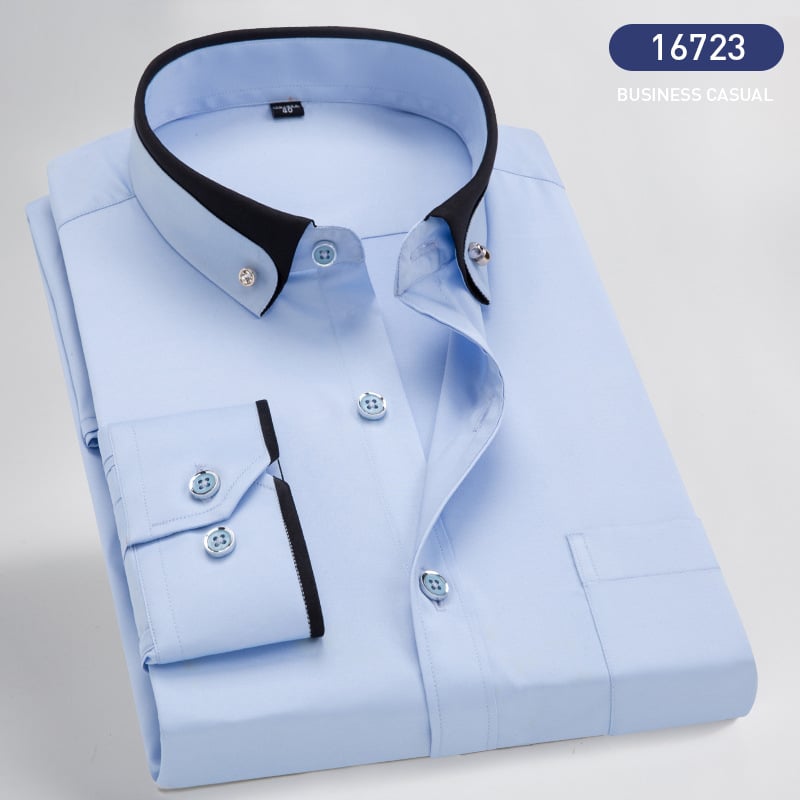 Leonardo – Camisa de vestir con contraste de cuello y puños para hombre