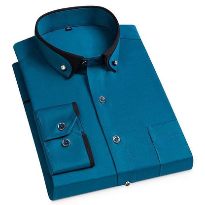 Leonardo – Camisa de vestir con contraste de cuello y puños para hombre