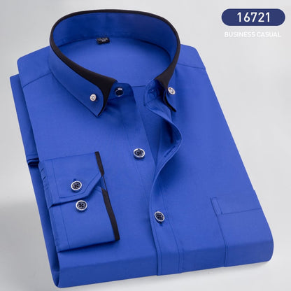 Leonardo – Camisa de vestir con contraste de cuello y puños para hombre