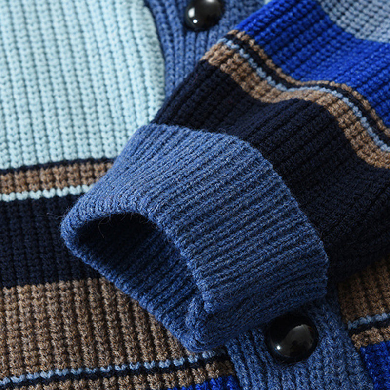 Andrés – Cárdigan de Punto Multicolor con Rayas para Hombre