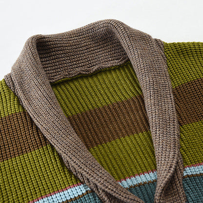 Andrés – Cárdigan de Punto Multicolor con Rayas para Hombre