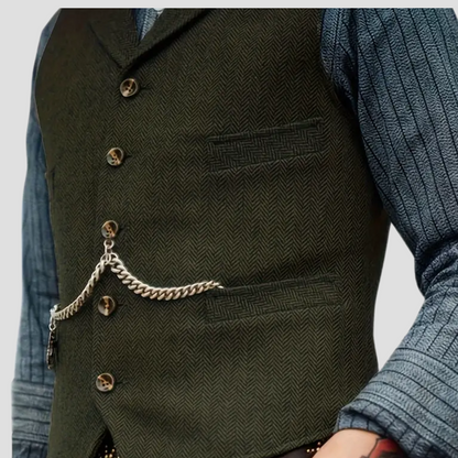 Javier – Chaleco sastrero tweed con solapas Hombre