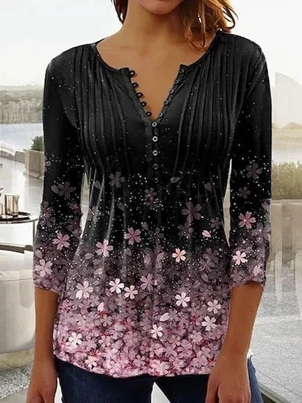 Aria – Blusa con efecto degradado y flores