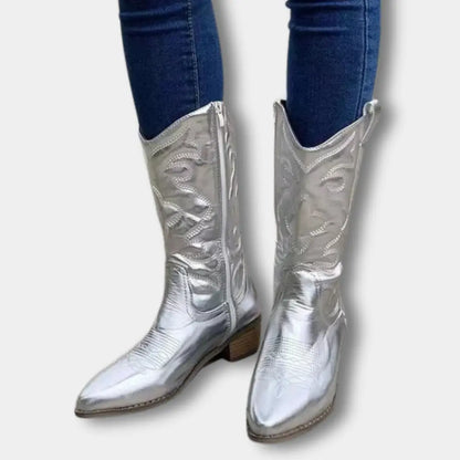 Lynn – Botas cowboy metálicas en rosa brillante