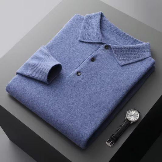 Sebastián - Suéter polo hombre con botones y cuello clásico