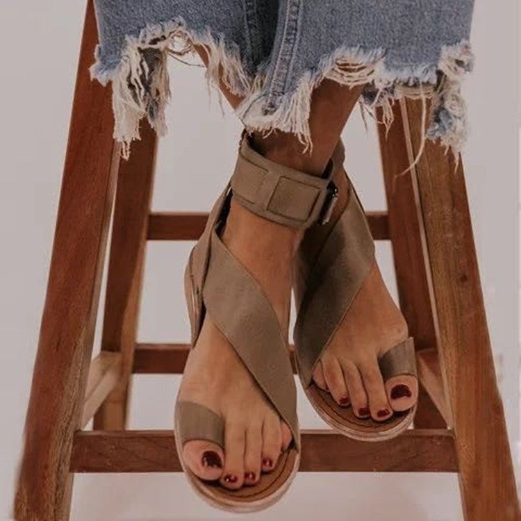 Elena - Sandalias tobilleras con tiras cruzadas
