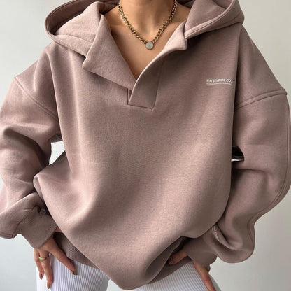 Eva - Sudadera oversize con capucha y cuello abierto para mujer