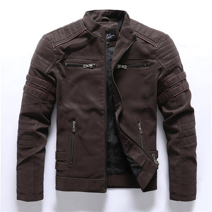 Adrián - Chaqueta de hombre estilo motociclista con cremalleras