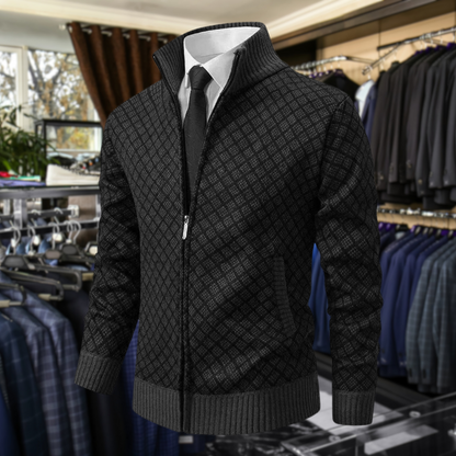 Adam – Chaqueta de Punto Jacquard con Cremallera para Hombre