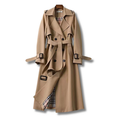 Sofía - Gabardina de lana mujer con cinturón y doble botonadura
