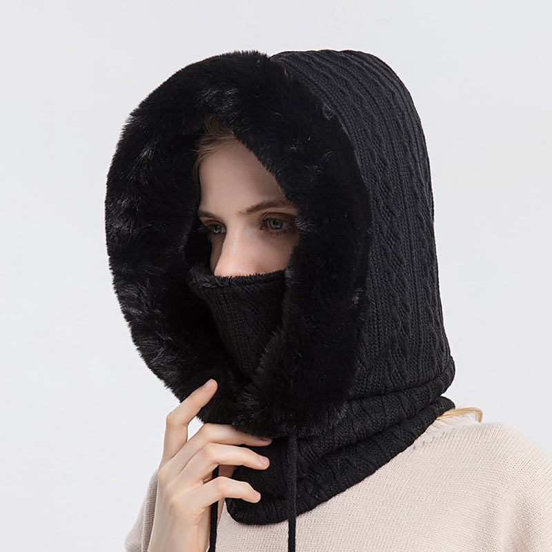 Elena – Knit Hooded Winter Balaclava for Women