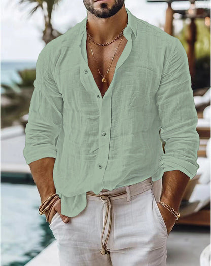 Mateo - Camisa de Lino Gris