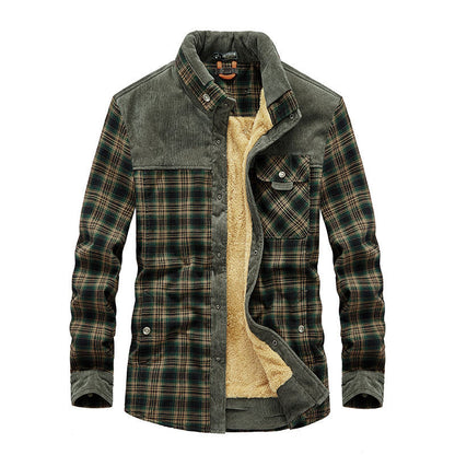 Mateo - camisa  de invierno para hombre a cuadros cálida con forro de borrego