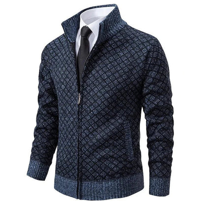 Adam – Chaqueta de Punto Jacquard con Cremallera para Hombre