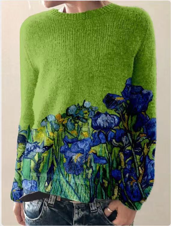 Isabella – Suéter Multicolor de Cuello Redondo en Cachemira