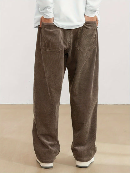 Ernesto - Pantalones de hombre anchos en pana estilo casual