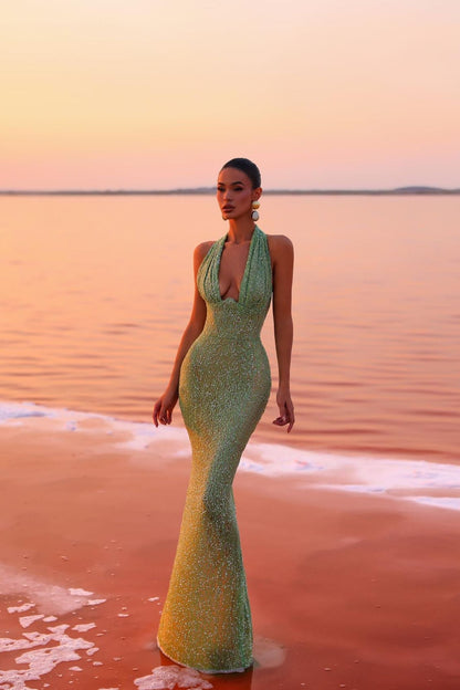 Isadora - Vestido largo de noche escote halter