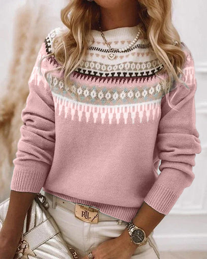 Isabella – Jersey Invernal con Estampado Geométrico para Mujer