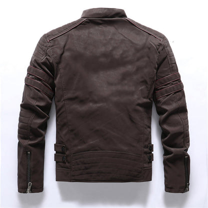 Adrián - Chaqueta de hombre estilo motociclista con cremalleras