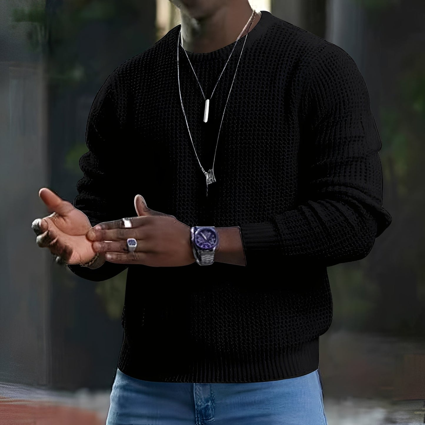 Iván – Jersey Hombre de Punto Grueso Texturizado