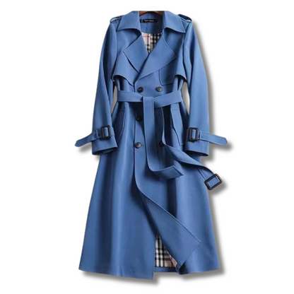 Sofía - Gabardina de lana mujer con cinturón y doble botonadura