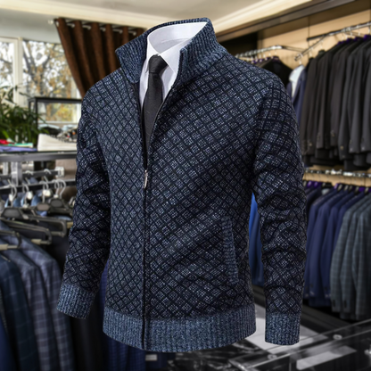 Adam – Chaqueta de Punto Jacquard con Cremallera para Hombre