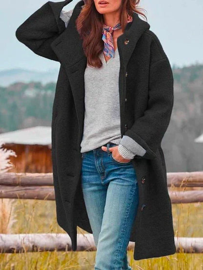 Marta – Abrigo Largo de Lana con Estilo Casual para Mujer