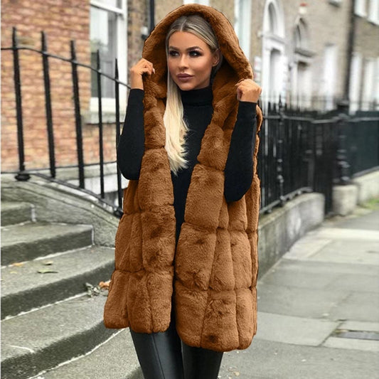 Emma – Chaleco Acolchado de Invierno con Capucha Teddy