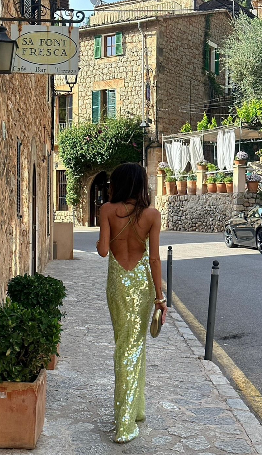 Ariadna - Vestido largo de fiesta con lentejuelas