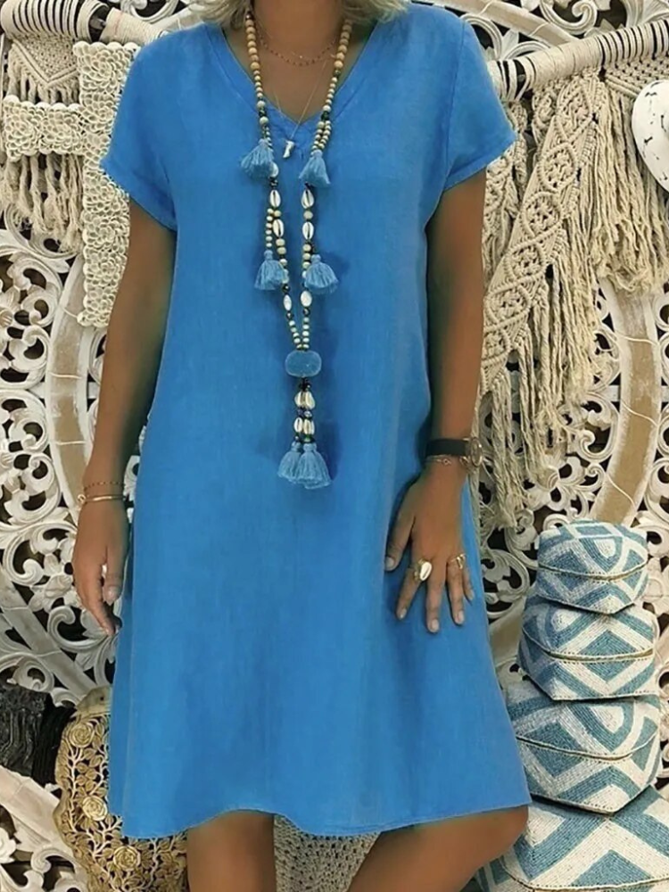 Lucía – Vestido de algodón suelto y cómodo