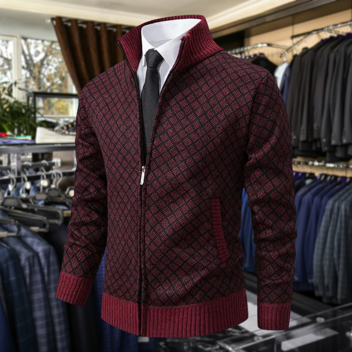 Jakub – Chaqueta de Punto Elegante con Cremallera para Hombre