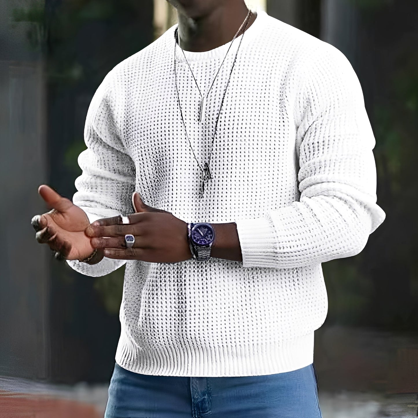 Iván – Jersey Hombre de Punto Grueso Texturizado