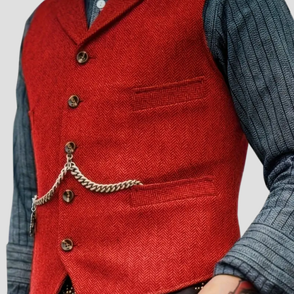 Javier – Chaleco sastrero tweed con solapas Hombre