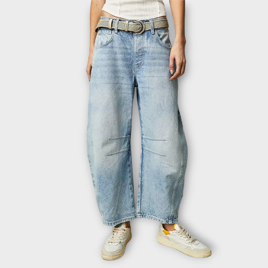 Valeria – Pantalones Vaqueros Anchos de Corte Retro para Mujer