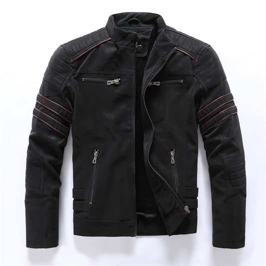 Adrián - Chaqueta de hombre estilo motociclista con cremalleras