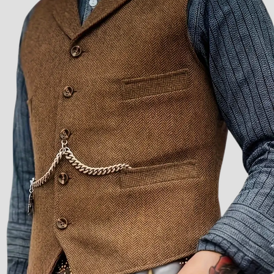 Javier – Chaleco sastrero tweed con solapas Hombre