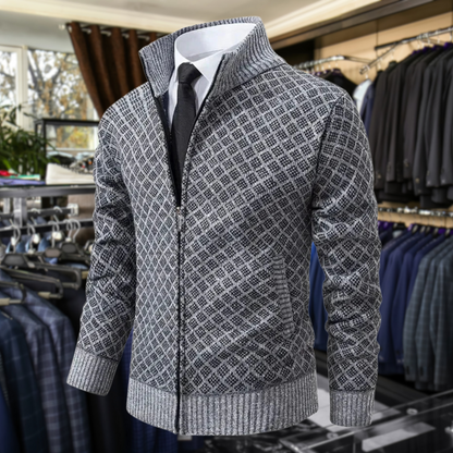 Adam – Chaqueta de Punto Jacquard con Cremallera para Hombre