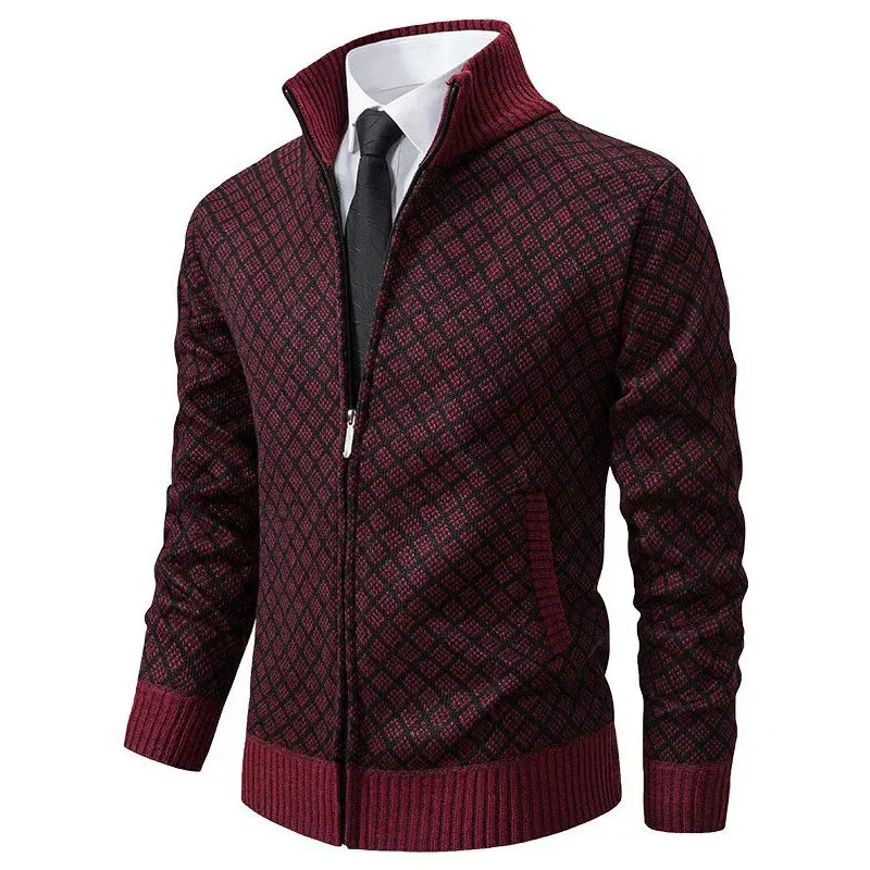 Adam – Chaqueta de Punto Jacquard con Cremallera para Hombre