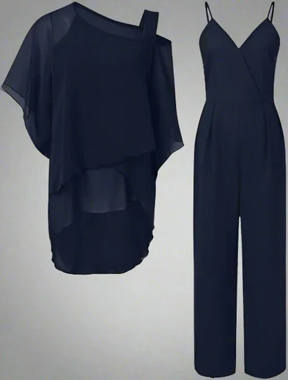 Mariana - Conjunto de mujer dos piezas con blusa fluida y pantalón