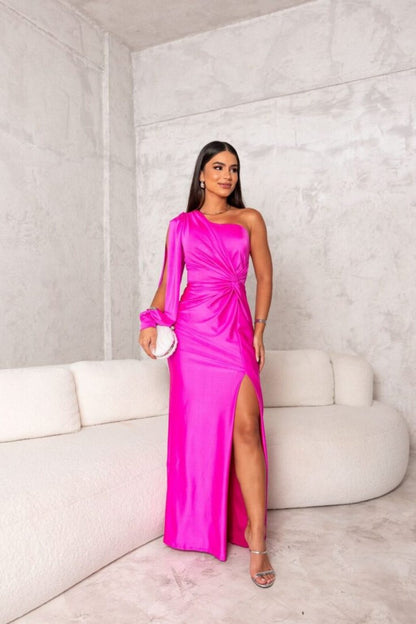 Adriana - Vestido largo asimétrico con abertura mujer
